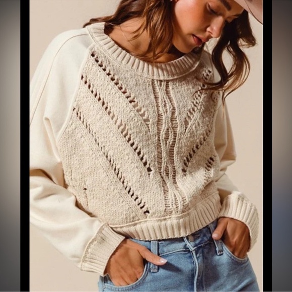 Free People Tops - Free People Sweetness Sweatshirt in Cream Size Large
